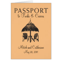 Turks & Caicos Passport Wedding Invitation Cards