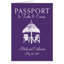 Turks & Caicos Passport Wedding Invitation Cards