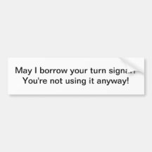 Turn signal bumper stickers