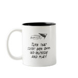 Turn that idiot box off! mugs