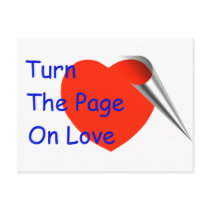 Turn the Page on Love Postcard