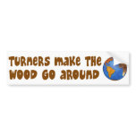 Turners Globe Woodturning Earth Bumper Sticker bumper stickers