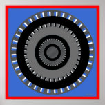 Turning Gear Optical Illusion posters