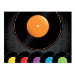 Turntable Records In Vivid Colors Post Cards