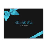 Turqoise Ribbon Wedding Invitation Save the Date postcards
