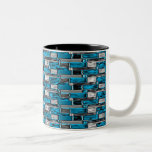 Turquoise and Black Abstract Mugs