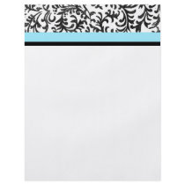 Turquoise and Black Floral Pattern Personalised Flyer