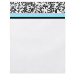 Turquoise and Black Floral Pattern flyers