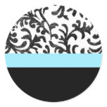 Turquoise and Black Floral Pattern stickers