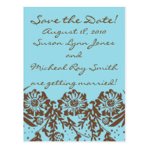 Turquoise and Chocolate Postcards