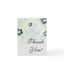 turquoise and lime green ornate damask card