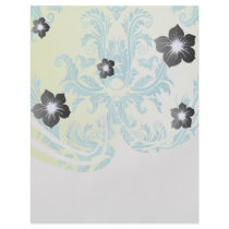 turquoise and lime green ornate damask flyers