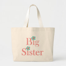 Turquoise and Pink Flower Big Sister Bags