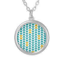 Turquoise and Yellow Triangles Pendant