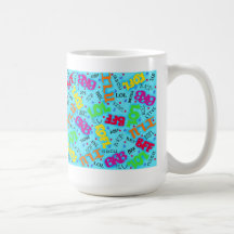 Turquoise Aqua Texting Abbreviations Mug