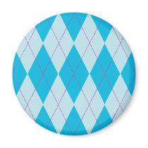 Turquoise Argyle Magnet