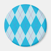 Turquoise Argyle Magnet