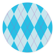 Turquoise Argyle Sticker