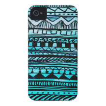 Turquoise Aztec Pattern 2 Case-Mate iPhone 4 Cases