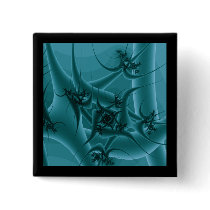 Turquoise Blue and Teal Fractal Art Design. Pins