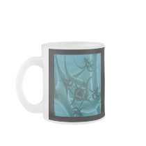 Turquoise Blue and Teal Fractal Art Design. Coffee Mug