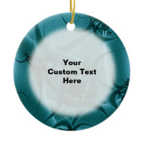 Turquoise Blue and Teal Fractal Art Design. Christmas Ornament