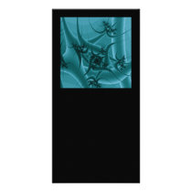 Turquoise Blue and Teal Fractal Art Design. Photo Greeting Card