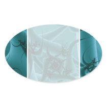 Turquoise Blue and Teal Fractal Art Design. Stickers