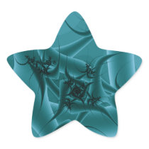 Turquoise Blue and Teal Fractal Art Design. Sticker