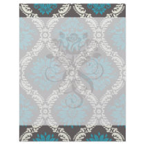 turquoise blue cream and brown lovely damask custom flyer