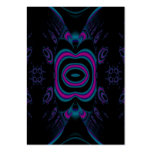 Turquoise Blue, Pink, and Black Floral Pattern. business cards