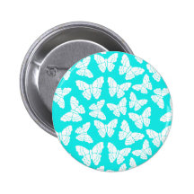 Turquoise butterflies button