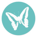 Turquoise Butterfly Envelope Sticker Seal