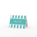 Turquoise Cafe Stripes Thank You Note