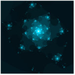 Turquoise Color Abstract Fractal. photo sculptures