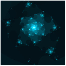 Turquoise Colour Abstract Fractal. Acrylic Cut Out