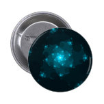 Turquoise Colour Abstract Fractal. Button