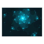 Turquoise Colour Abstract Fractal. Personalized Announcements