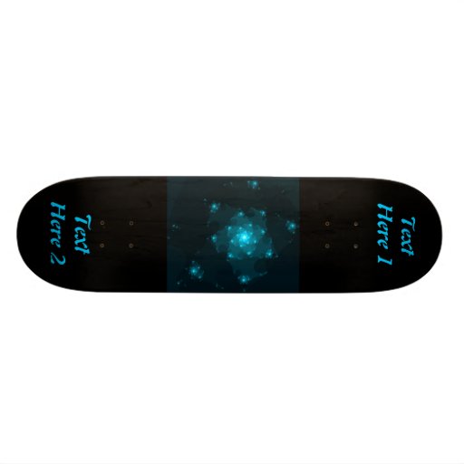 Turquoise Colour Abstract Fractal. Skateboards