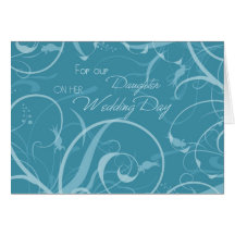 Turquoise Daughter Wedding Congratulations Card