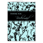 Turquoise Floral Thank You Bridesmaid Card