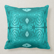 Turquoise Geometric Pattern American MoJo Pillow