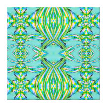 Turquoise Green Design Wrapped Canvas Stretched Canvas Print