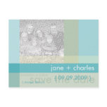 Turquoise & Grey Pastels Photo Save the Date postcards