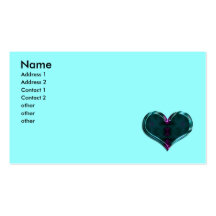 turquoise heart business card