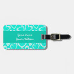 Turquoise hearts Luggage Tag