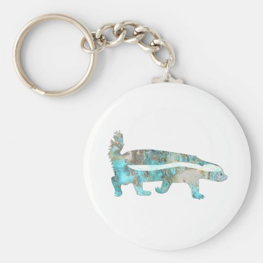 Turquoise Honey Badger Keychain