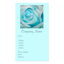 Turquoise Ice Rose Business Card Template