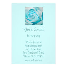 Turquoise Ice Rose Custom Invitation