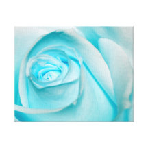 Turquoise Ice Rose Gallery Wrapped Canvas